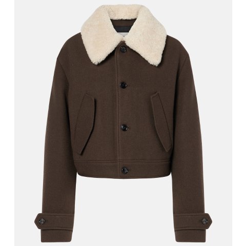 Shearling 羊毛饰边纯羊毛夹克