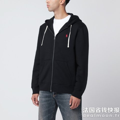 Polo Ralph LaurenBlack 拉链棉质卫衣