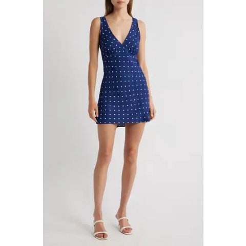ReformationCalix Polka Dot Crepe Minidress