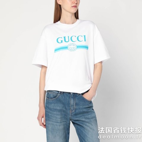 GucciLogo印花白色T恤