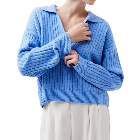 French ConnectionWomen s Vhari Collared Long-Sleeve Sweater - Macy s