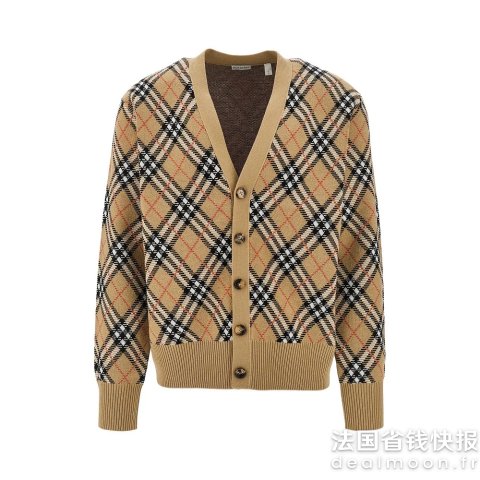 BurberryCheck 羊毛混纺开衫