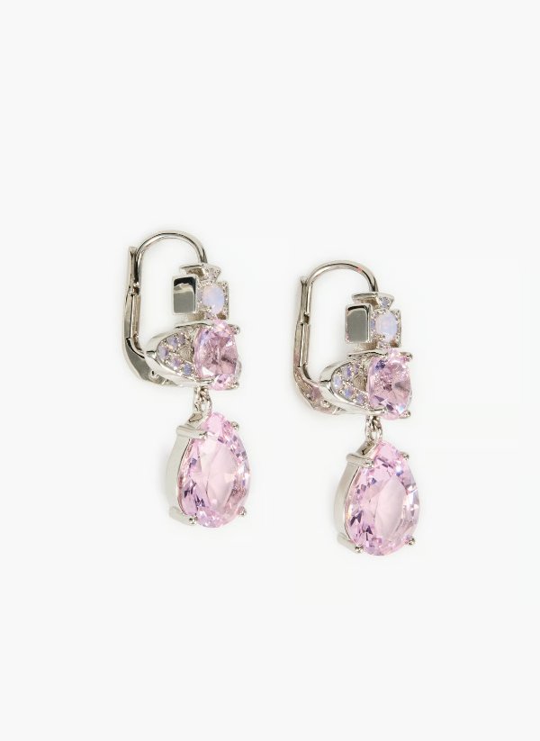 玫瑰色土星耳坠