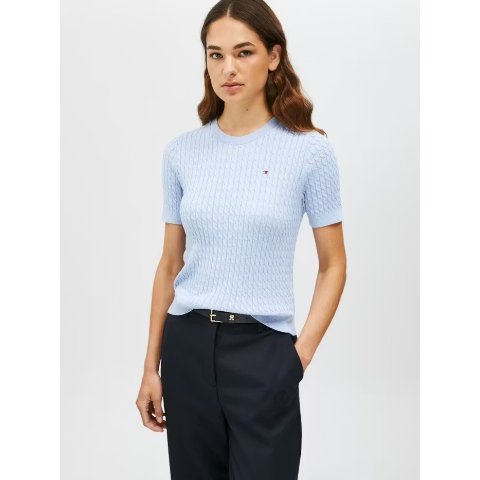 Cable Knit 短袖毛衣