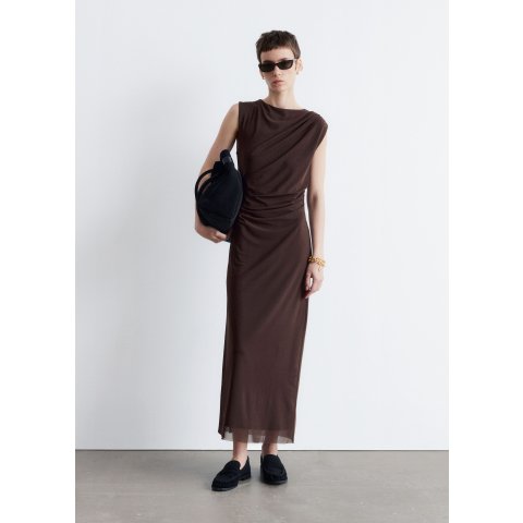 Draped 无袖中长裙