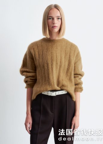 Mohair混纺罗纹针织衫