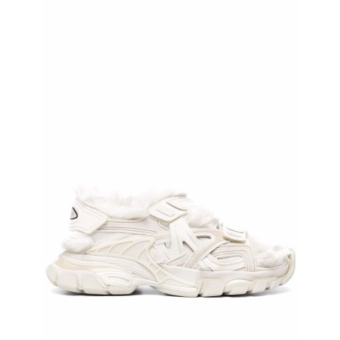 BalenciagaFaux-Fur Track Sandals