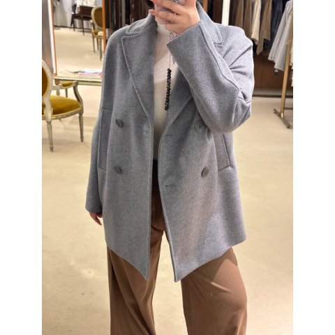 Avio 羊毛灰蓝色大衣