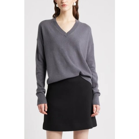 NordstromV-Neck Cashmere Sweatshirt