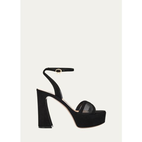 Gianvito RossiSuede Mesh Platform Sandals