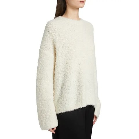 TotemeGet $50,Spend$500 Get $100Boxy Alpaca-Blend Boucle Sweatshirt
