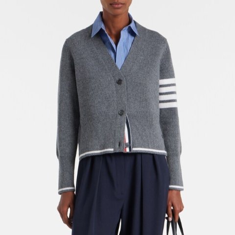 Thom Browne4-Bar Virgin Wool Cardigan