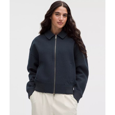 羊毛混纺翻领夹克