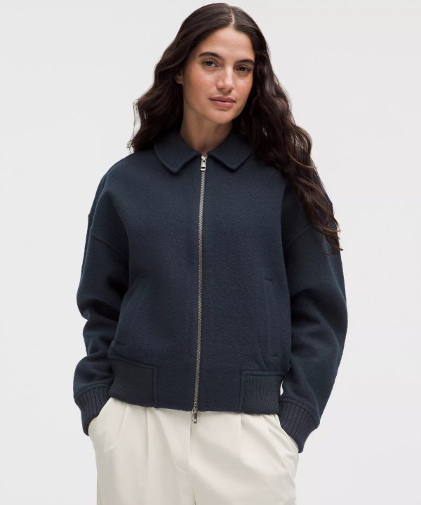 羊毛混纺翻领夹克