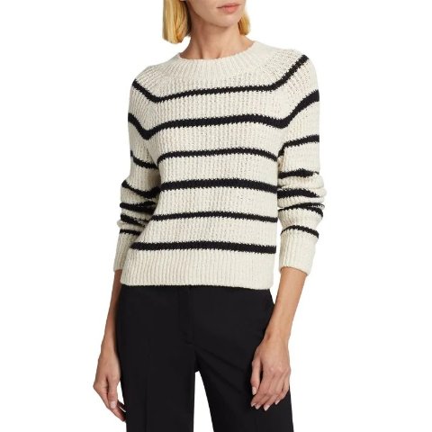 VinceCotton-Blend Striped Sweater