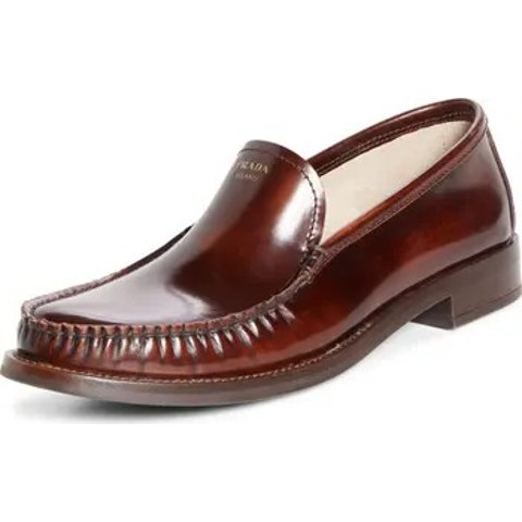 PradaMoc Toe Leather Loafer Women