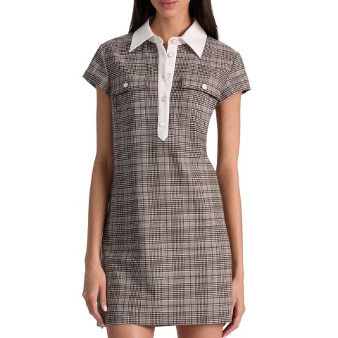 Alice + OliviaDarby Plaid Collared Minidress