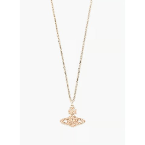 金色水钻土星项链