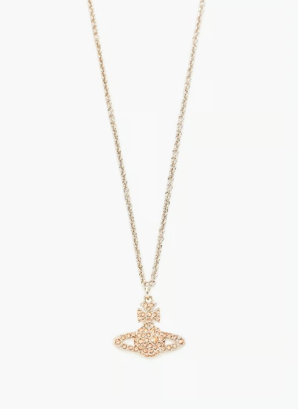 金色水钻土星项链