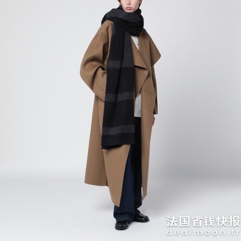 TotemeTOTEME 黑色斜纹字母围巾