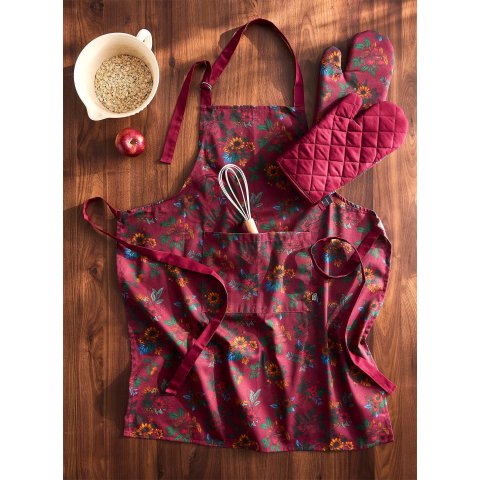 花卉围裙+烤箱手套