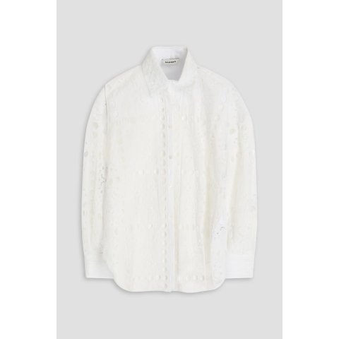 Sandro拼接棉衬衫