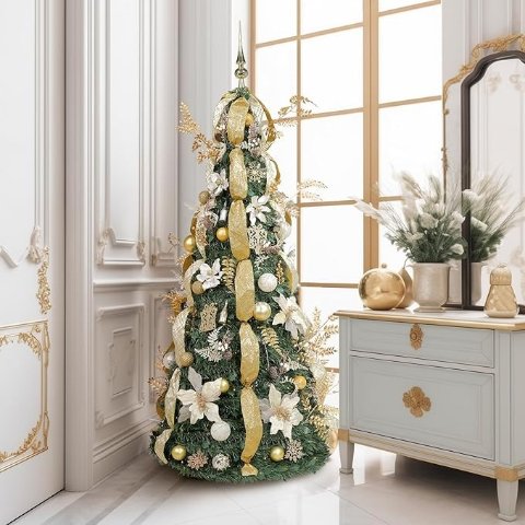 WBHome 金白圣诞树 6.5英尺