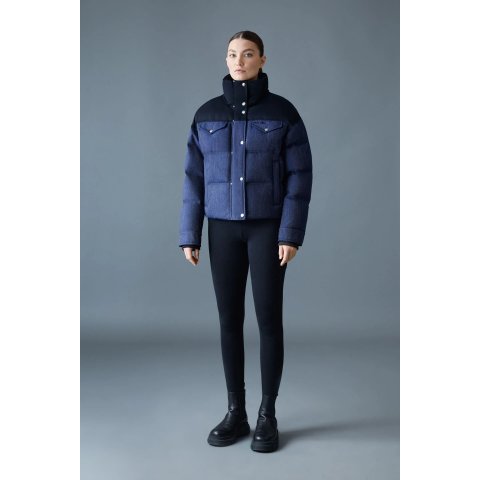 MackageBRIGIT-DNM Quilted Denim Down Jacket Contrast Satin -15ºC