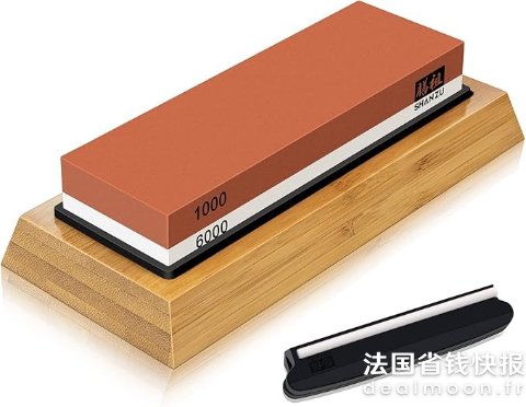 SHANZU闪促随时截止！防滑竹底座磨刀石 1000/6000