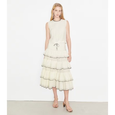 Tory BurchCotton Ruffle Skirt