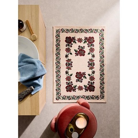 Burgundy 玫瑰编织地毯 60x90cm