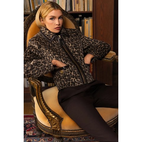 MackageLORAH-A Animal-Print Cropped Leather Jacket