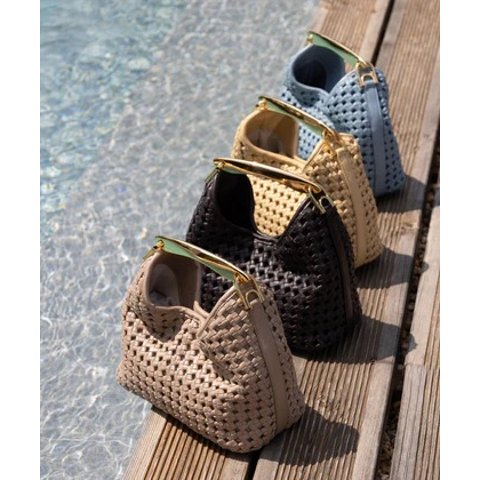 编织皮革手袋 醇香色