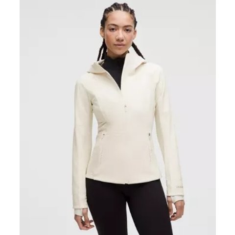 Lululemon防水防风又透气！收腰显瘦！@玛丽莲莎露水泥蓝冲锋衣