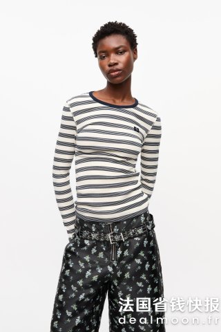 GanniRib 条纹纯棉长袖T恤