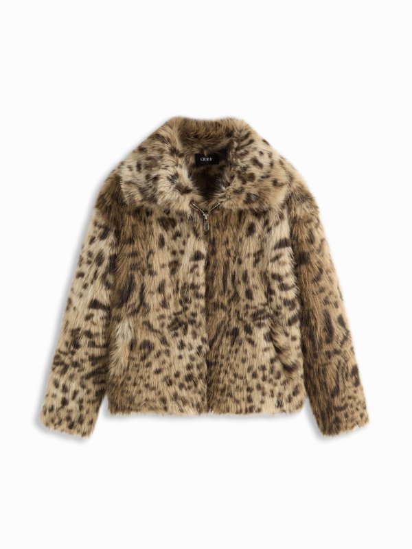 Faux Fur 豹纹宽松外套