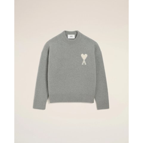 羊驼毛圆领毛衣 灰色