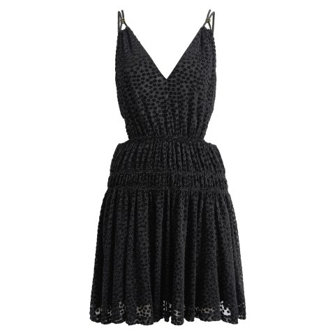 MajeRoany Polka Dot Velvet Minidress