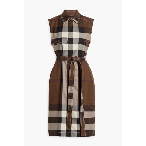BurberryChecked Cotton-Twill Wrap Dress