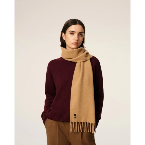 性价比之选 100%羊毛棕色羊毛围巾