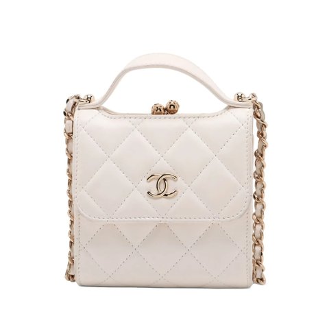 ChanelCC Mini Quilted Lambskin Chain Top Handle Bag