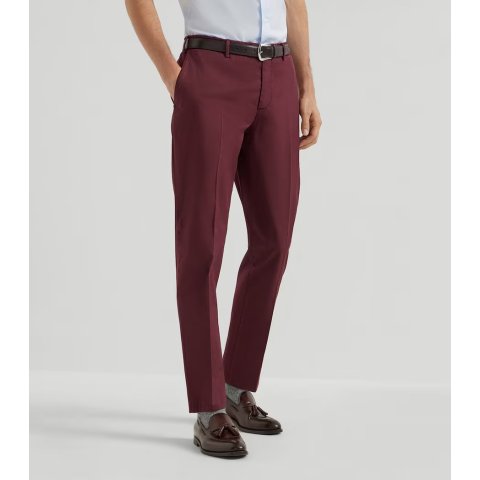 Brunello Cucinelli Stretch-Cotton Tailored Trousers