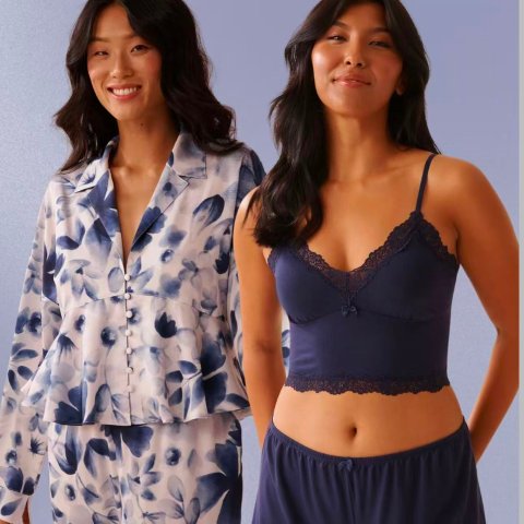 5折起+额外8折！限今天：la Vie en Rose 罕见折上折 | 连帽睡袍$26 睡衣$10