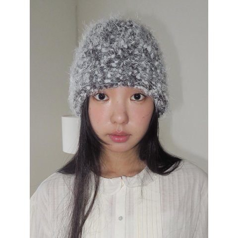 Popcorn Knit Beanie Grey