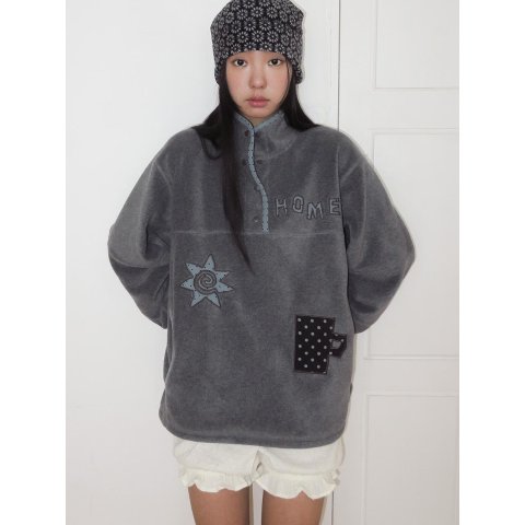 Things I Adore Fleece Jacket Charcoal