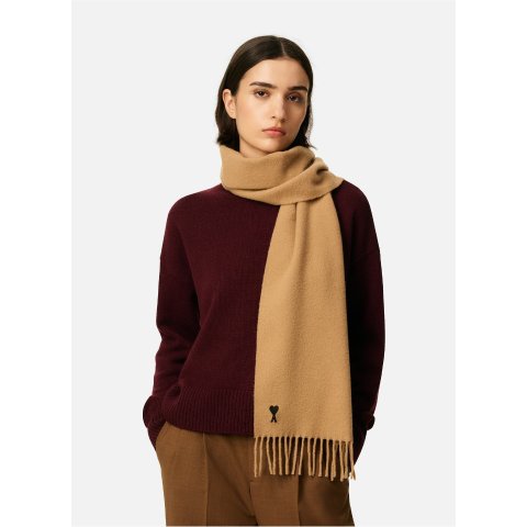 羊毛爱心围巾 棕色