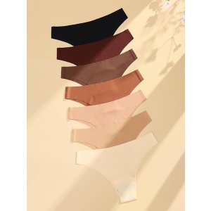 这价格惊爆天际！！Seamless 女士中腰无痕内裤 7条装