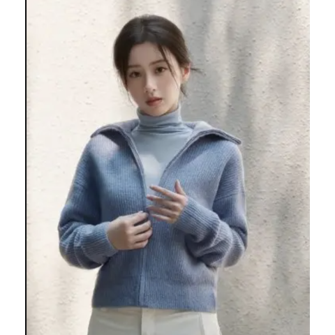 拉链小毛衣