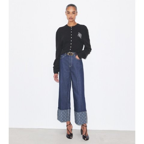 Tory BurchCONTRAST Straight Leg Jean Contrast Cuff