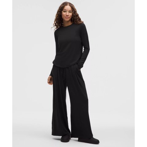 BeCalm 高腰阔腿裤 褶皱款